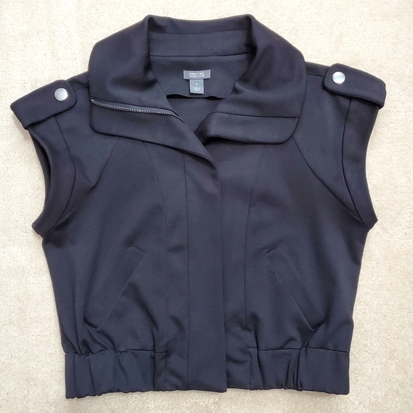 Kenneth Cole Reaction knit jacket vest black size 4 fits XS, S two way zipper - Picture 15 of 16